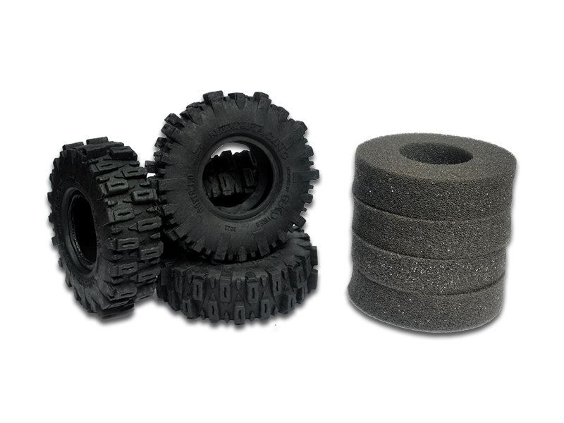 Nexx Racing Gekko 1.0″ Rubber Mud-Terrain Tires (Soft) for 1/24 RC Crawler Car