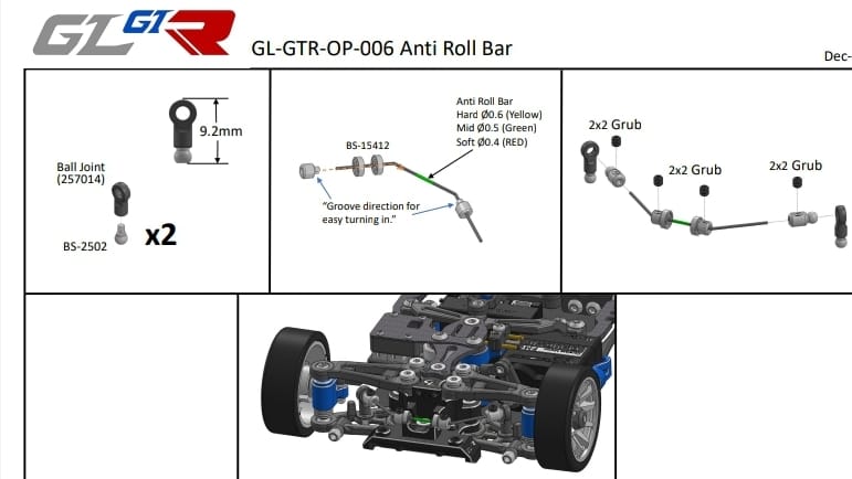 GL-GTR Anti Roll Bar with bearing