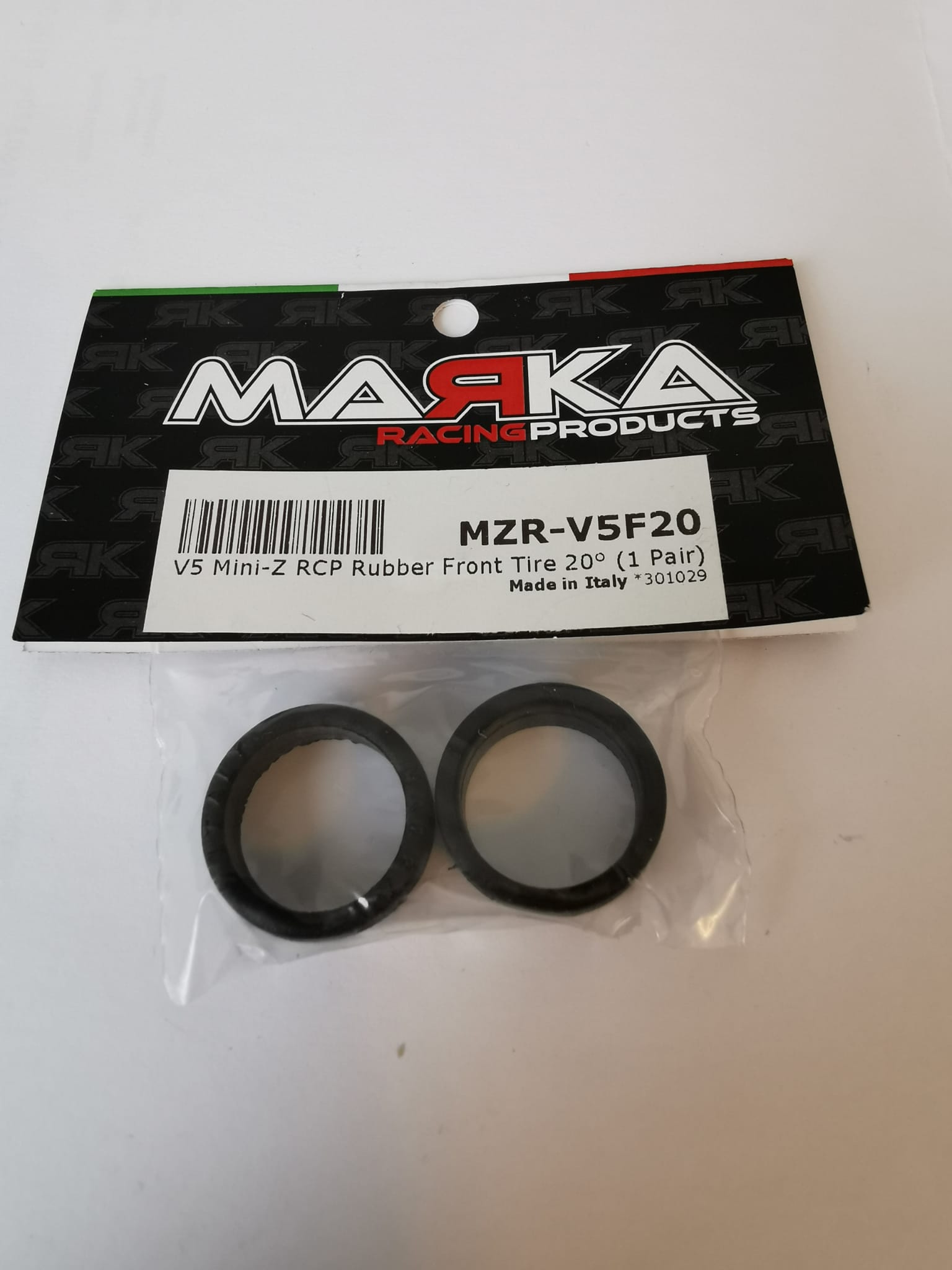 Marka V5 Mini-Z RCP Rubber Front Tire 20° (1 Pair) (MZR-V5F20)