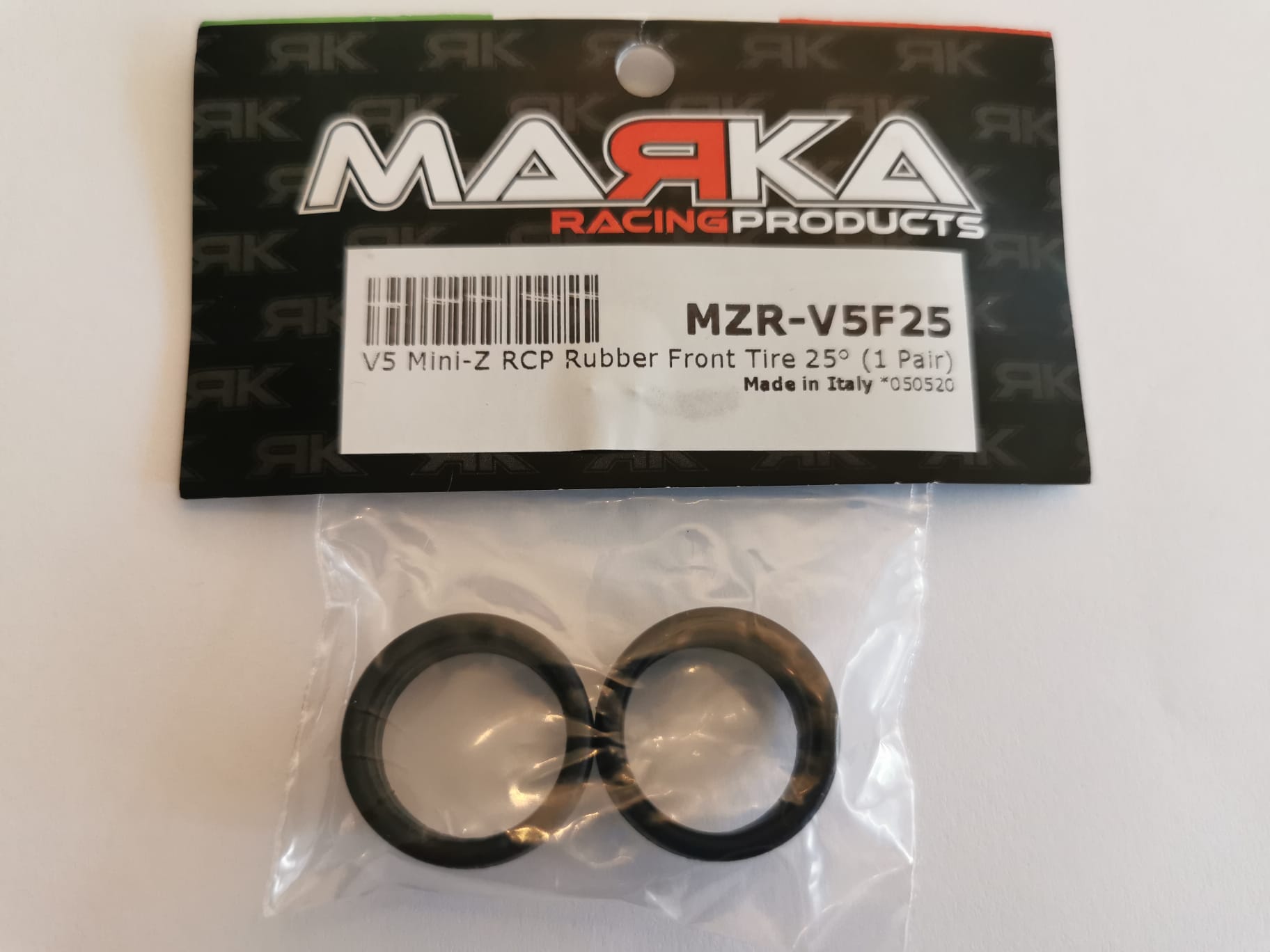 Marka V5 Mini-Z RCP Rubber Front Tire 25° (1 Pair) (MZR-V5F25)
